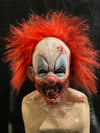 Laughing Leo - wearable latex half mask with  red hair 