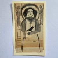 Anchoress - folk figure - gouache painting 