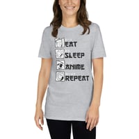 Image 3 of EAT SLEEP ANIME REPEAT - Short-Sleeve Unisex T-Shirt