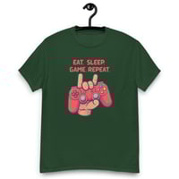 Image 5 of Unisex classic tee, Eat Sleep Game Repeat T-Shirt | Funny Gamer Graphic Tee
