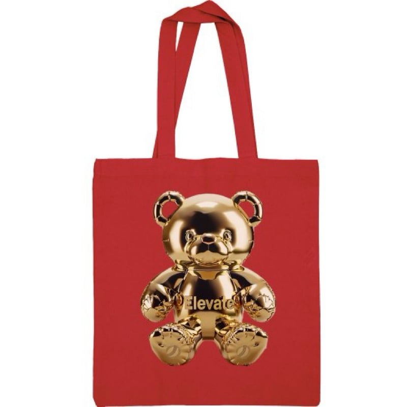 Image of Elevate Canvas Tote- Teddy Bear (Red, Orange & Blk)