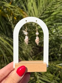Image 1 of Twisted Shell & Pearl Earrings