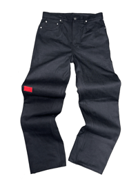 Image 2 of RED LEATHER FLAG SIGNATURE DENIM