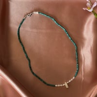 Image 3 of Turquoise, Pearls & Fossilized Ivory Choker