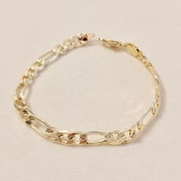 Image 1 of Diamond cut Figaro bracelet 