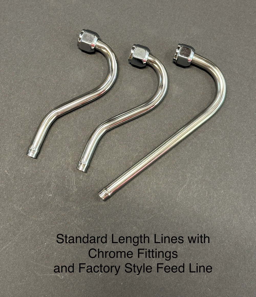 Low Profile Oil Lines Chrome Fittings - Standard Length