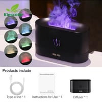 Kinscoter Aroma Diffuser Air Humidifier Ultrasonic Cool Mist Maker Fogger Led Oil Flame Lamp Difusor