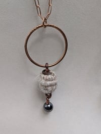 Image 7 of Your Choice! Handspun Drop Bead Necklace w/Semi Precious Stone Bead