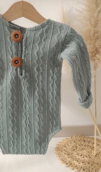 Image 2 of Photo prop | Boy bodysuit for photoshoot | Shawn | size 9-12 months | sage