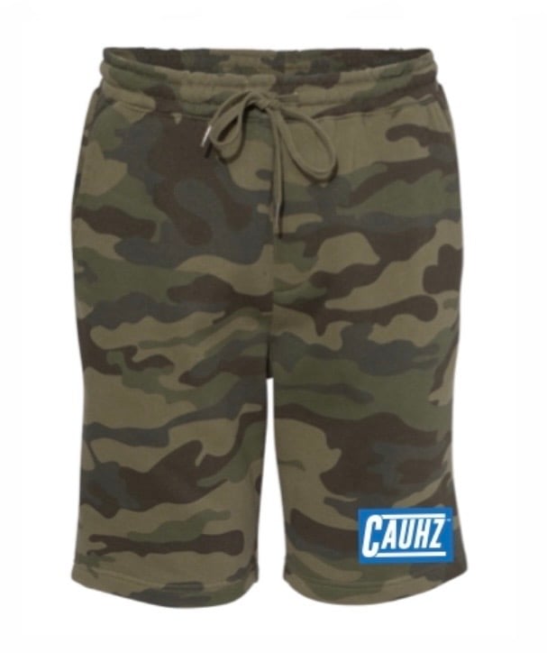 Image of Cauhz™️ Royal Blue Logo Camo Sweat Shorts