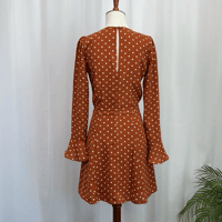 Image 4 of SKYLAR + MADISON orange rust color polkadot dress