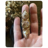 Image 2 of The Ishtar Ring - Copper Toned Brass and Cantera Opals 