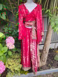 Image 6 of Athena Stevie Maxi Skirt Set Blue- waist goes to 52 inches and pulls tiny size