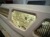 Image 3 of 1962-1964 IMPALA HT/CONV ALL GOLD TRUNK WALL PANEL UNWRAPPED WITH LED IMPALA LOGO/GRILLES