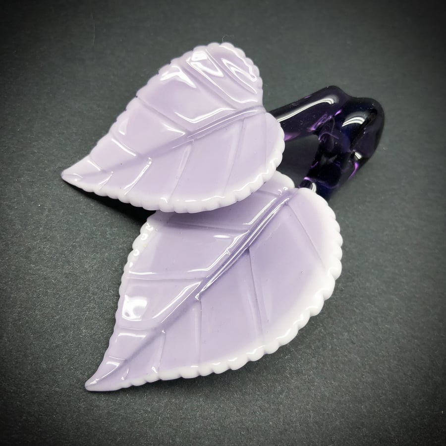 Image of Lavender Double Leaf Pendant