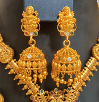 Image 3 of Arohi-Combo Temple Jewelry Necklace Set Featuring Goddess Laxmi