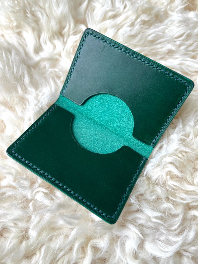 Image of Green Buttero Slim Bifold Cardholder 
