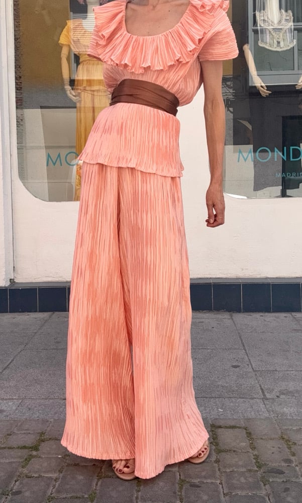 SALMON PLEATED PANTS