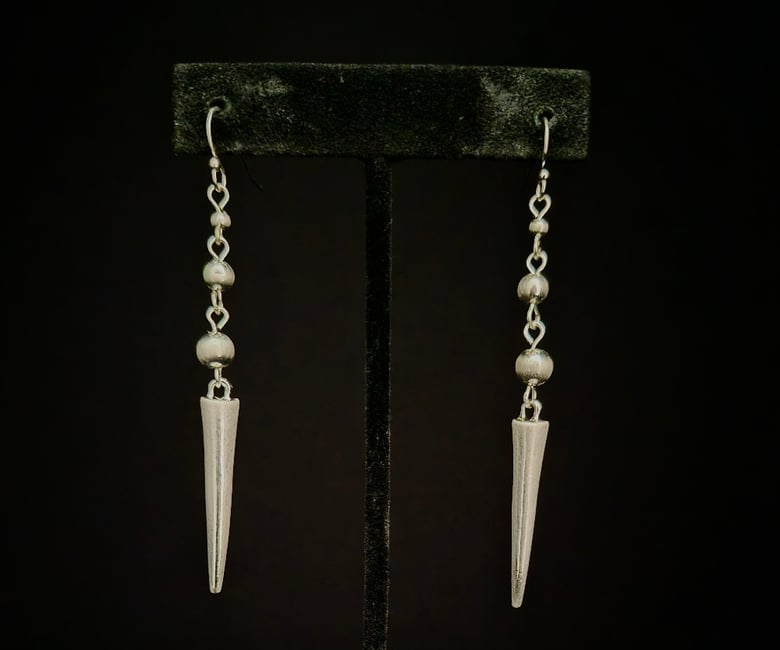 Image of Silver Pointy Pierced Earrings 