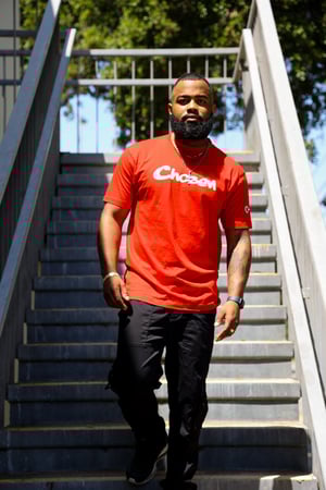 Red Chosen T-Shirt With White Writing