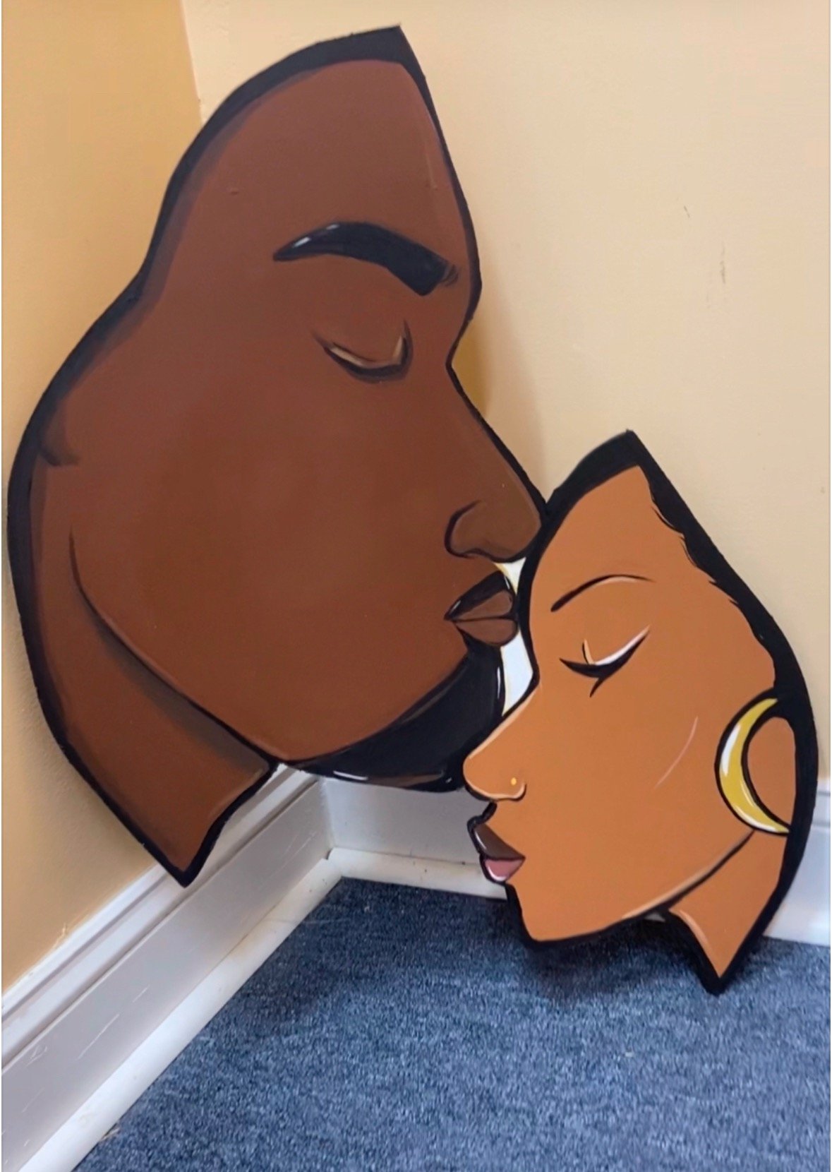 Hand painted Lovers cutout 