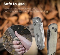 Image 3 of Kizer Drop Bear EDC Knife Black Micarta Handle 154CM Steel Pocket Knife V3619C3