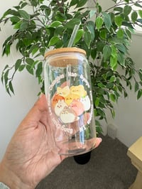 Image 2 of Skzoo stray kids glass cup with straw 