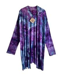 Image 2 of 2XL Jersey Knit Cardigan in Purple Haze Ice Dye