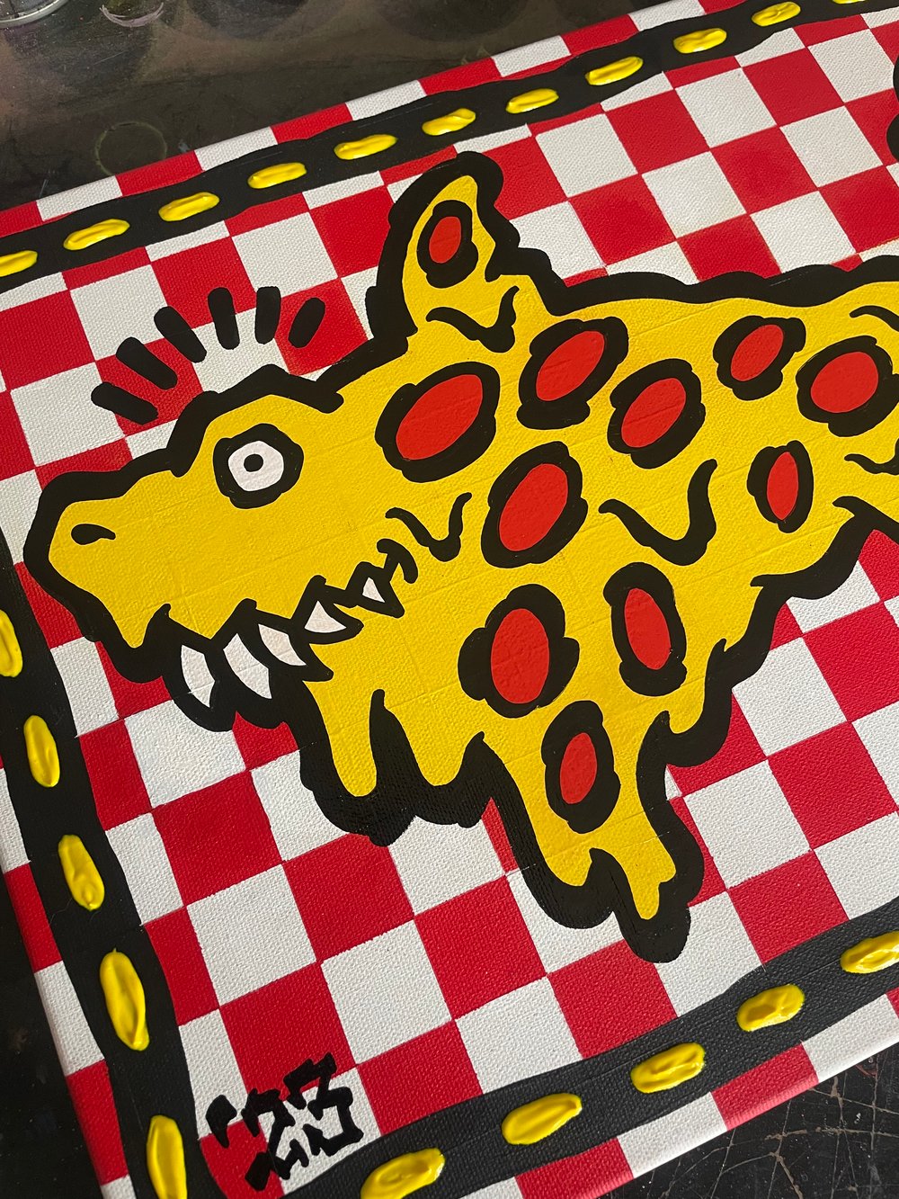 Original Actual Pizza Shark Painting!