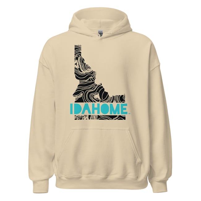 IDAHOME Topo - Unisex - Black Print - Heavyweight Hoodie