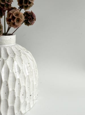 Image of Carved white vase 
