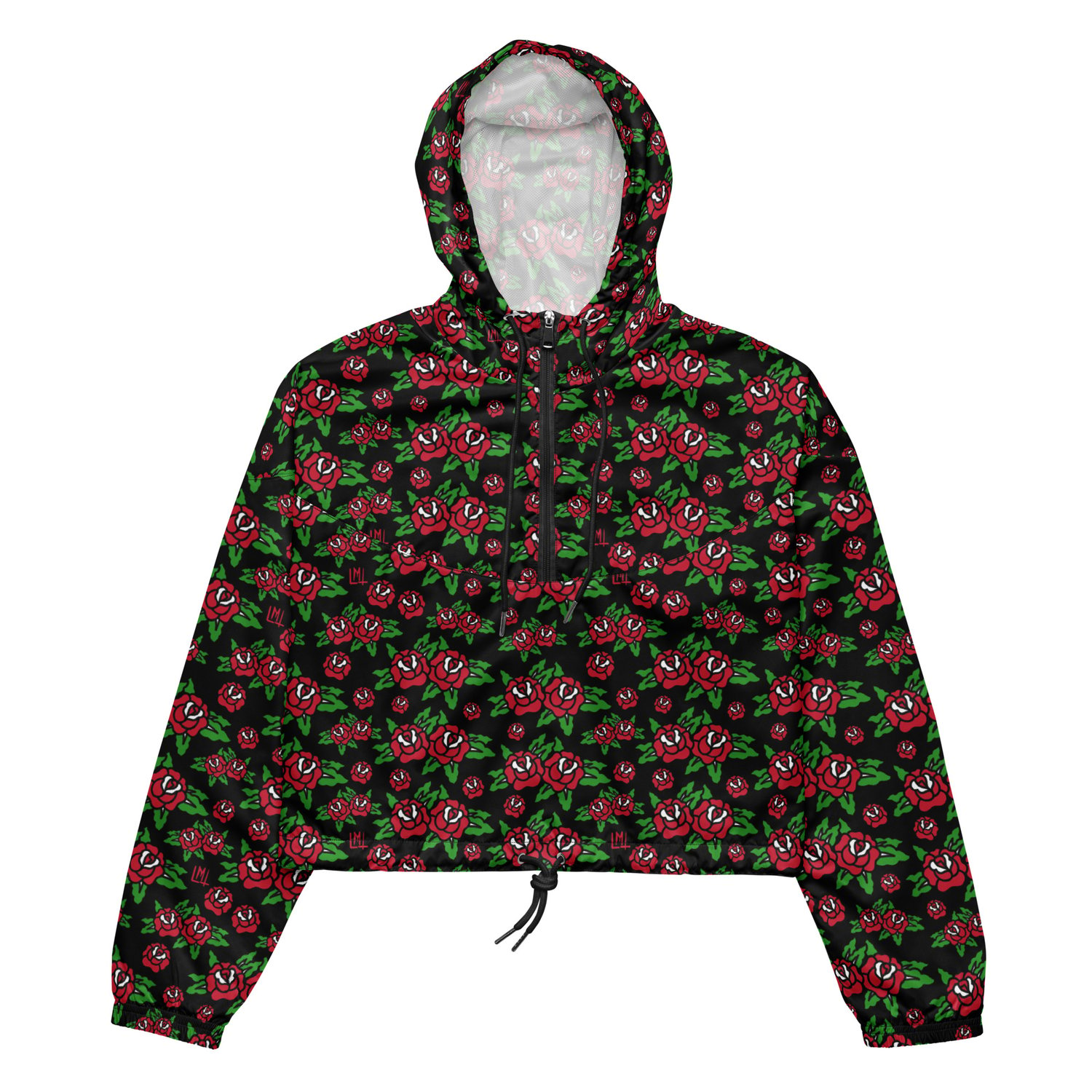 Image of Red Roses women’s cropped windbreaker