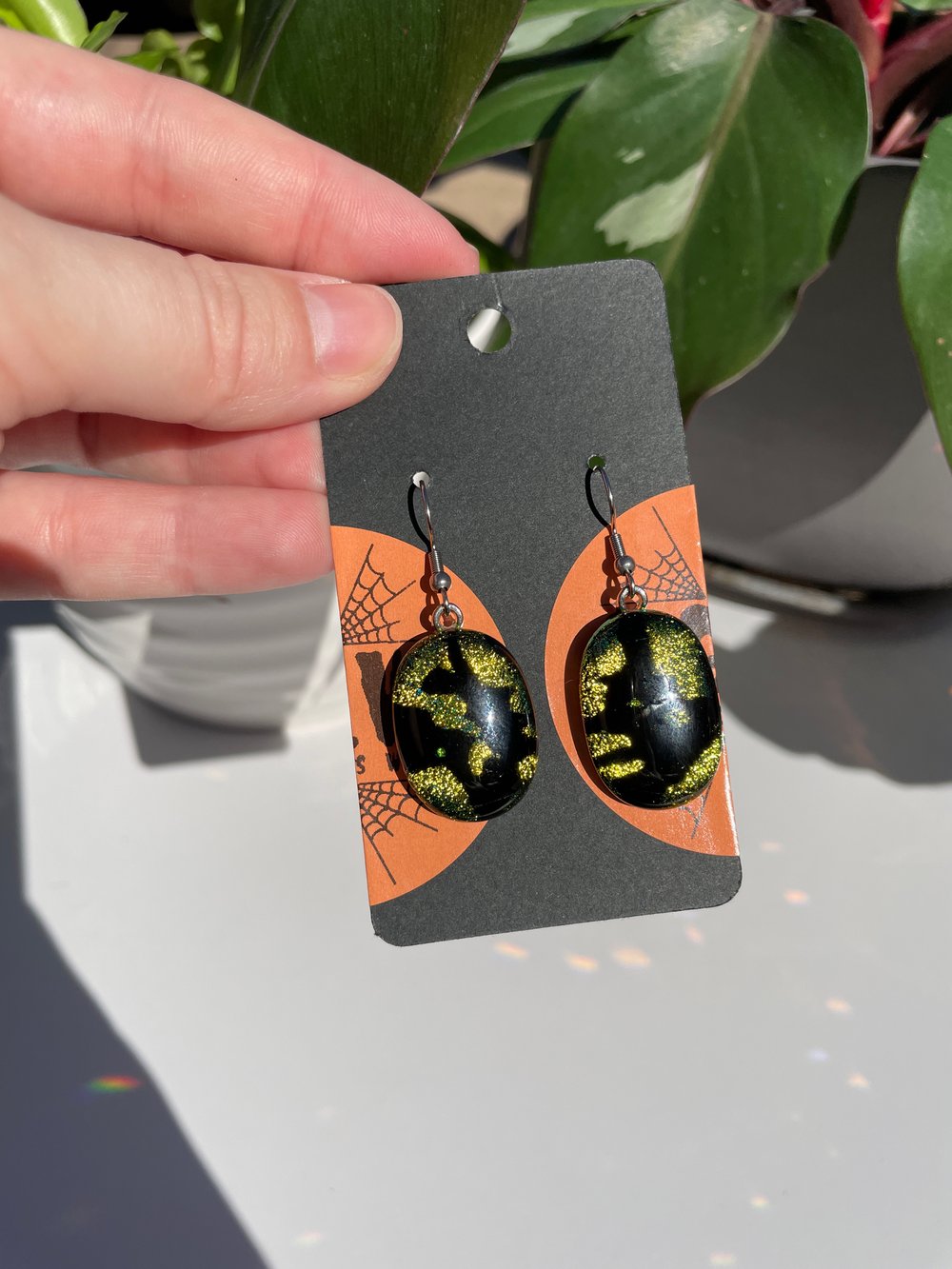 Image of Inky Dichro earrings 