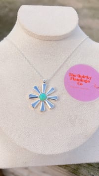 Green Opal Petal Flower Necklace