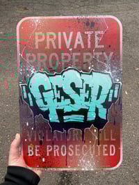 Image 2 of GESER Hand Painted Metal Sign