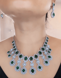 Image 3 of Miasha-Stunning AD Necklace Set in Emerald Green 
