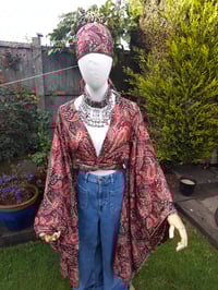 Image 2 of Pefkos co ord sarong set - red gold