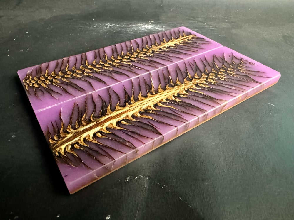 Image of Purple GLOW Pinecone Hybrid Knife Scales W/Liner