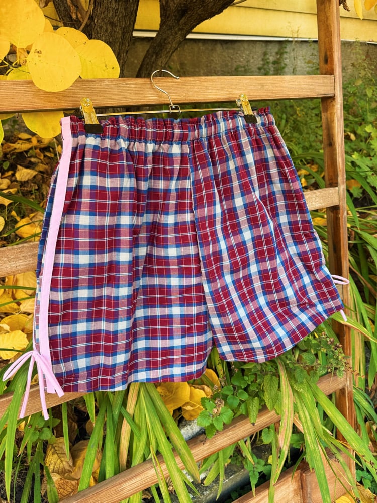 Image of High Waisted Ruffle Shorts — Heartland Plaid