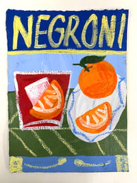 Negroni on yellow, green & blue