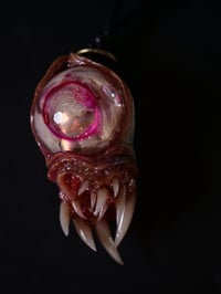 Image 12 of Little Magenta Monster Toothy pendant, OOAK,