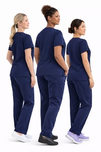 Image 3 of Navy Stretch Scrub Set 