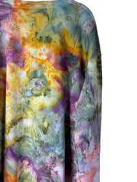 Image 5 of XL Unisex Ring Spun Cotton Blend Crew Sweatshirt in Appalachian Sunset Watercolors Ice Dye