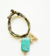 CZ INTIAL and TURQUOISE PARACORD CHARM BRACELET