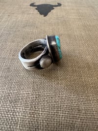 Image 3 of Old Stock Kingman Turquoise Ring size 6.5