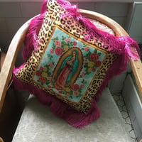 Image 3 of Pink Fringe Virgin Cushion Cover