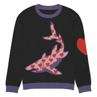 Image 1 of Heart Shark Knitted crew neck sweater