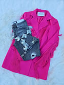 Becky Fringe Satin Jacket 