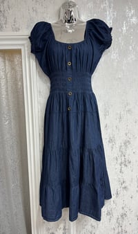 Image 2 of Diana - Bardot Midi Denim Dress