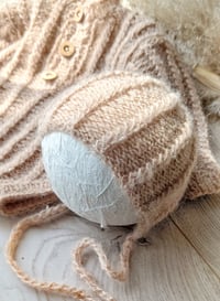 Image 2 of Knitted newborn set for photoshoot | brown tones